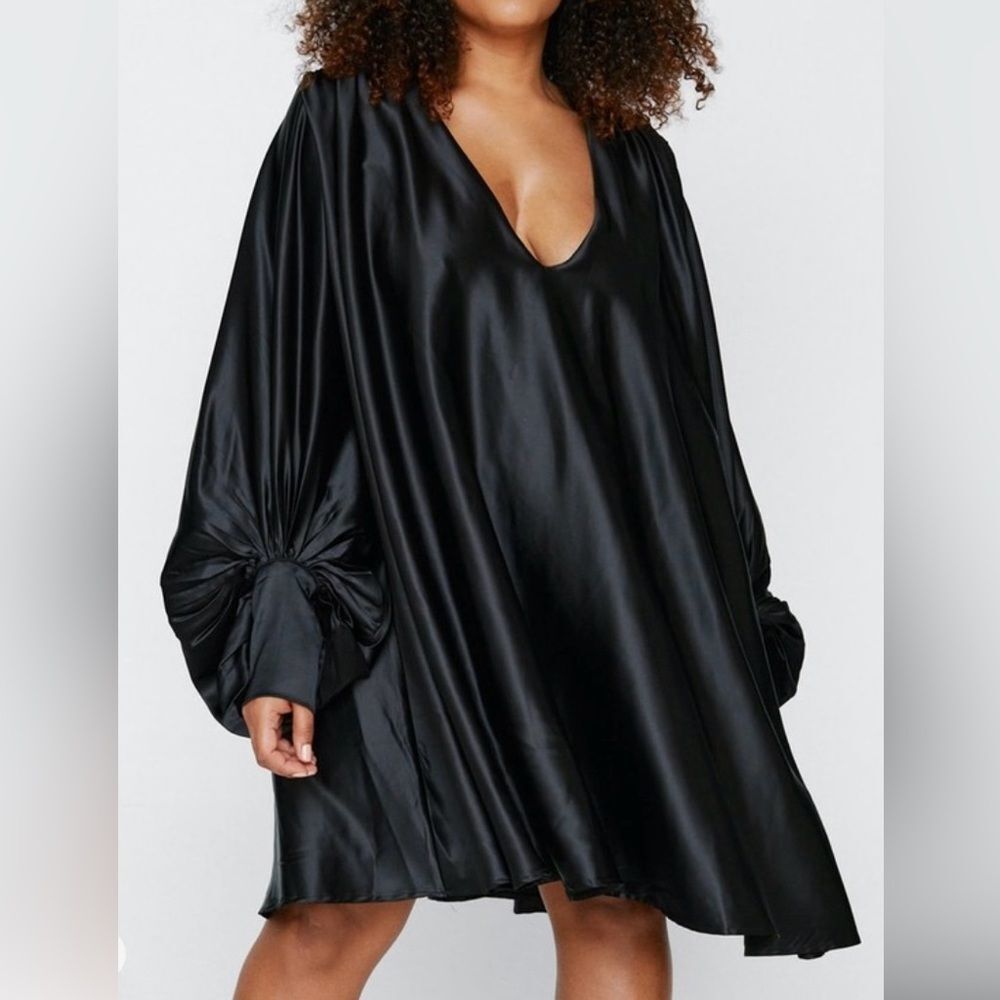 Elegant Black Satin Dress